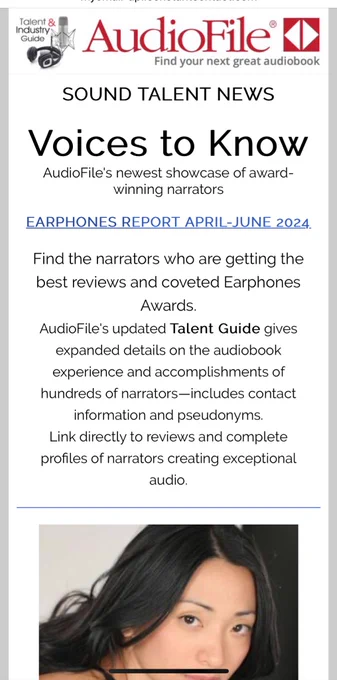 Audiofile magazine’s feature Voices to Know