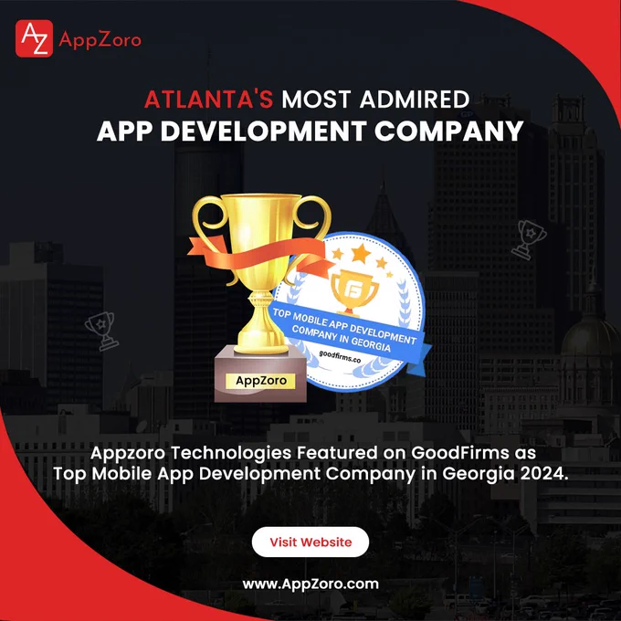 
We are excited to share that Appzoro Technologies has been honored as Top App Development Company of Georgia by Goodfirms!

A heartfelt thank you to our incredible team for their hard work and pursuit of excellence. We also extend our deepest gratitude to our clients for their trust and support, which have been pivotal in our journey.