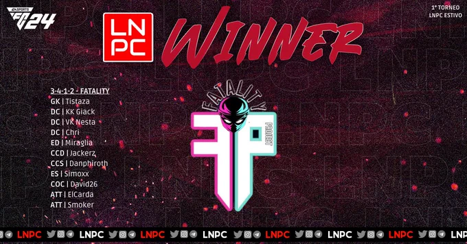 Vincente torneo serale LNPC