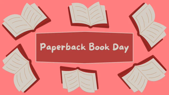 The words "Paperback Book Day" surrounded by six open books.