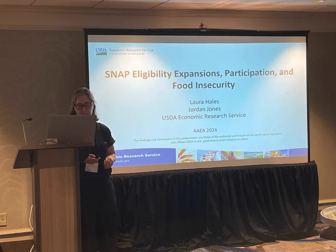 ERS Economist Laura Hales presents at AAEA 2024