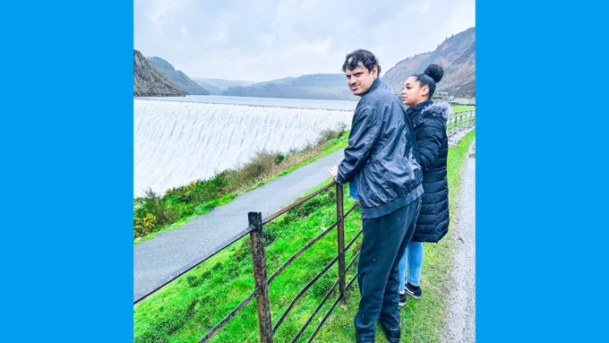 Faisal is seen here visiting a waterfall with Cerys!