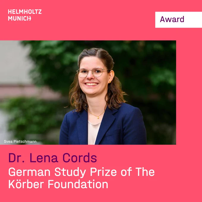 German Study Prize of the Körber Foundation Awarded to Lena Cords.