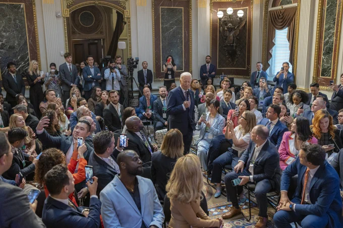 President Biden delivers remarks at the first-ever White House Creator Economy Conference.