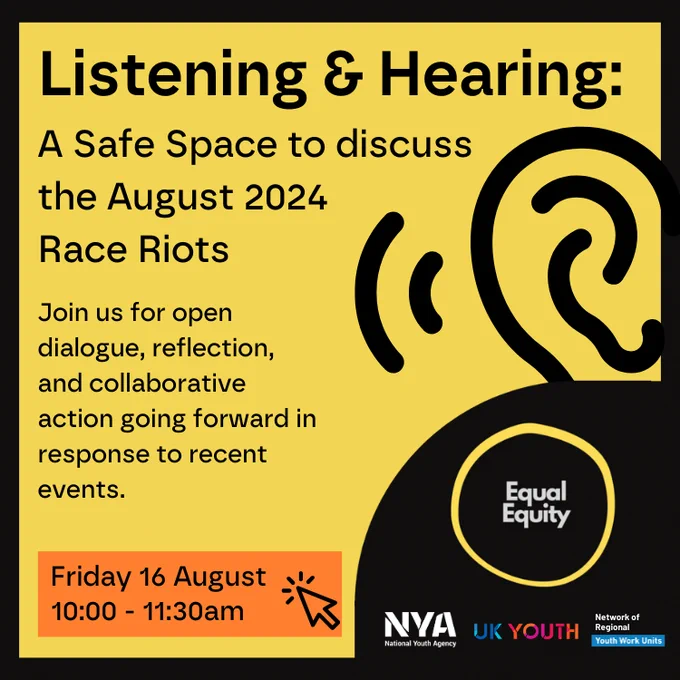 A safe space to discuss the August 2024 Race Riots. Join us for open dialogue, reflection and collaborative action going forward in response to recent events. Friday 16th August 10-11:30am.