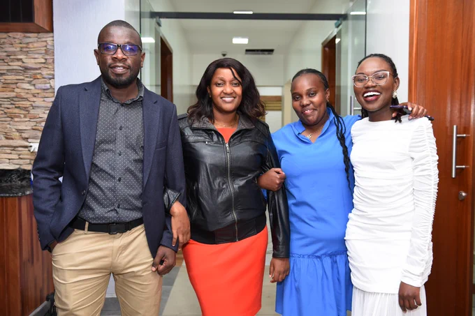 Geofferry Odongo, Louisa Maina, Faith Muthigani and Stephanie Wambua posing for a photo.