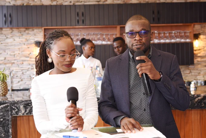 Stephanie Wambua and Geoffrey Odongo as they MC for the event.