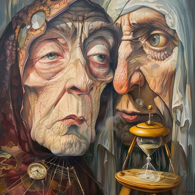 Grotesque Portraits Oil Paintings