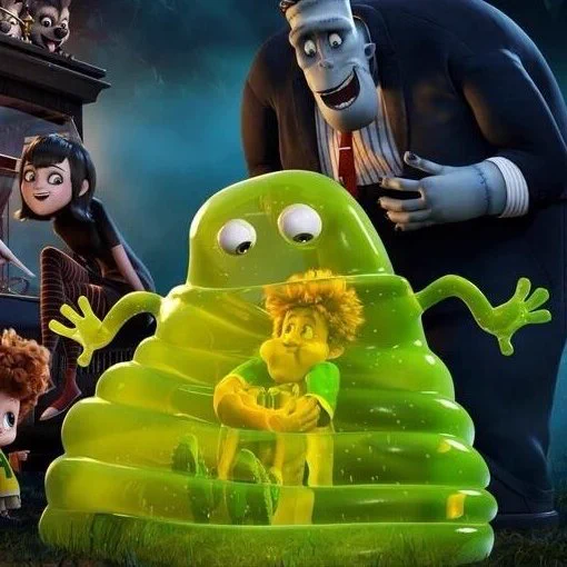 A promo image for the film Hotel Transylvania, featuring a bright yellow jelly ghost who looks startlingly similar to my puffa jacket.
