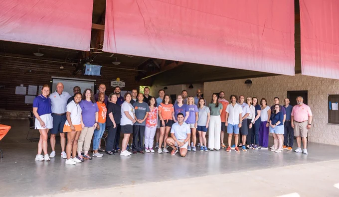 A group of people posing for a photo.