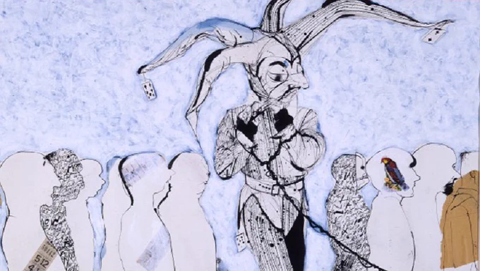 Luis Scafati's Untitled (1984). Mixed media on paper. oil on canvas. Artwork © Luis Scafati. Image © Essex Collection of Art from Latin America. https://search.escala.org.uk/object-7-1993