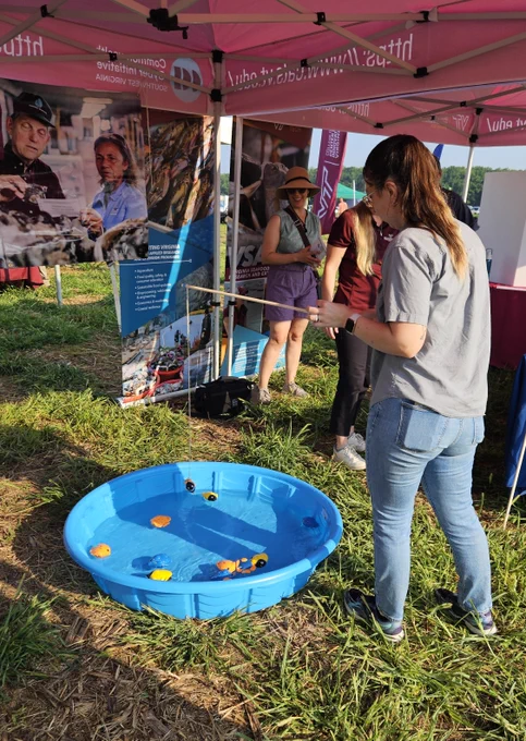 Virginia Seafood AREC booth at the Virginia Ag Expo on August 1st, 2024.