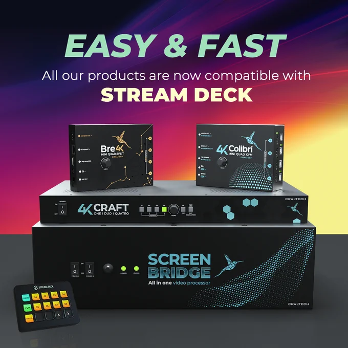 Craltech's range is compatible with Stream Deck