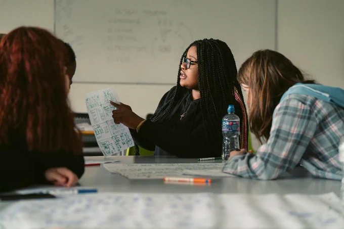 Generation Glas youth participants taking part in a UCD Design Thinking for events activity, August 2024.