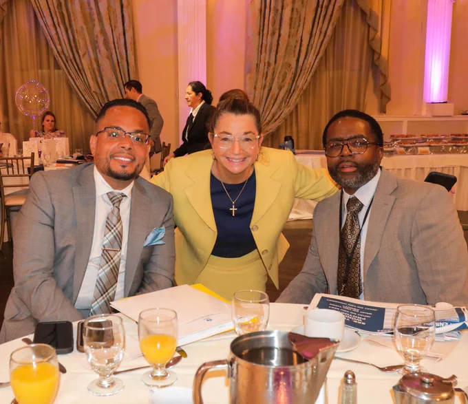 Associate Superintendent Dr. Frank Hernandez, Associate Superintendent RoseAnne Collins-Judon and Associate Superintendent Dr. Erik Wright at the Admin Convening 