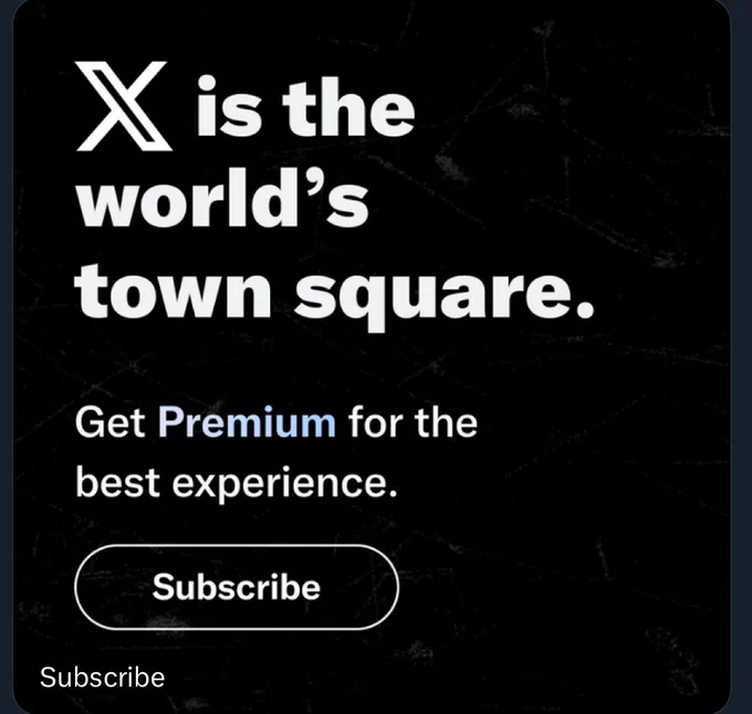 Twitter ad: x is the world’s town square
