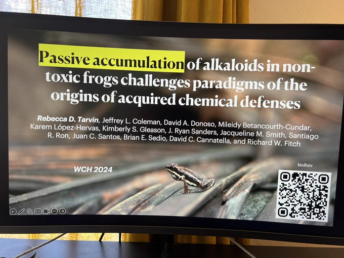Passive accumulation of alkaloids in nontoxic poison frogs: Friday (aug 9) 2pm room 6