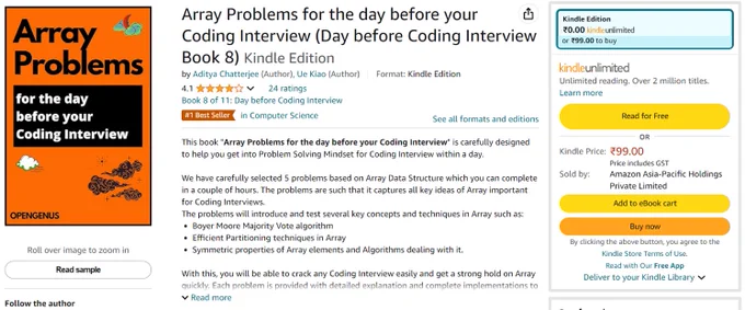 #1 Best Seller in "Computer Science" at @amazonIN