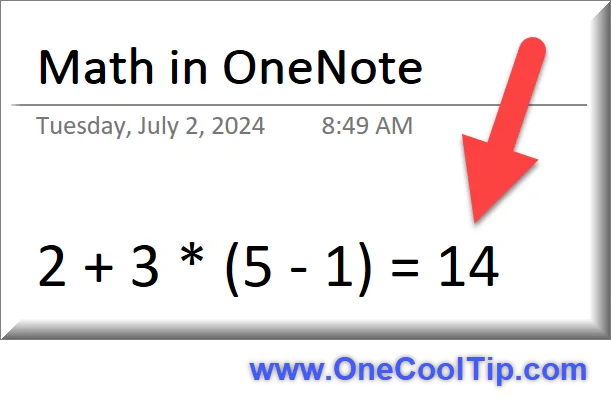 Math in OneNote