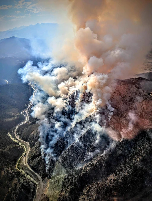 Smoke from the #AlexanderMountainFire, August 3, 2024. Photo from InciWeb