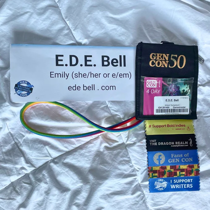 tent card and badge for gen con