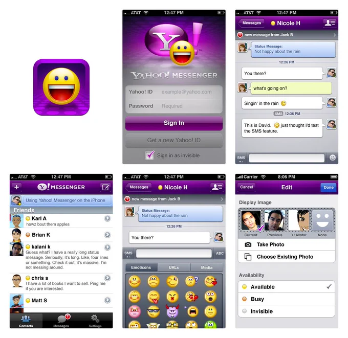 Yahoo! Messenger for iPhone in 2010