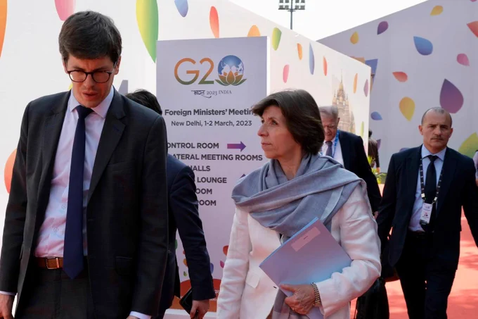 Ministérielle du G20 à Delhi avec la Ministre (mars 2023)