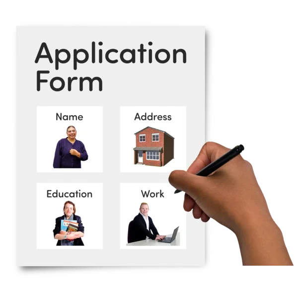 An image of an Easy Read application form. 
