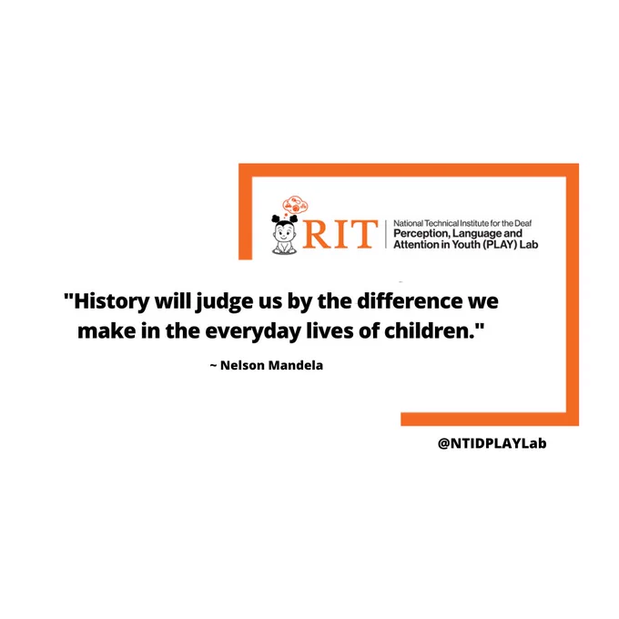 
Photo: A rectangle with bottom left cut out and a quote inside: History will judge us by the difference we make in the everyday lives of children. Nelson Mandela