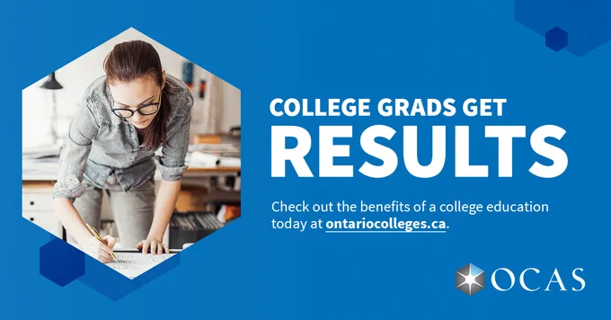Image by ontariocolleges.ca/OCAS - College Grads get results. Check out the benefits of a college education today at ontariocolleges.ca. 
Image: Young woman sith pony tail and jeans leaning over a drafting desk and drawing. 