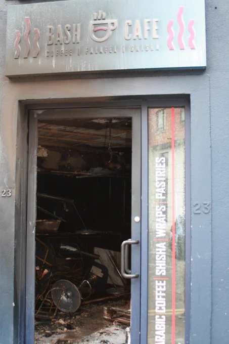 Photo of the damaged cafe