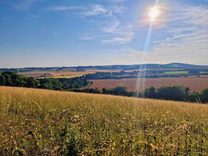 Chilterns countryside picture of fields. 