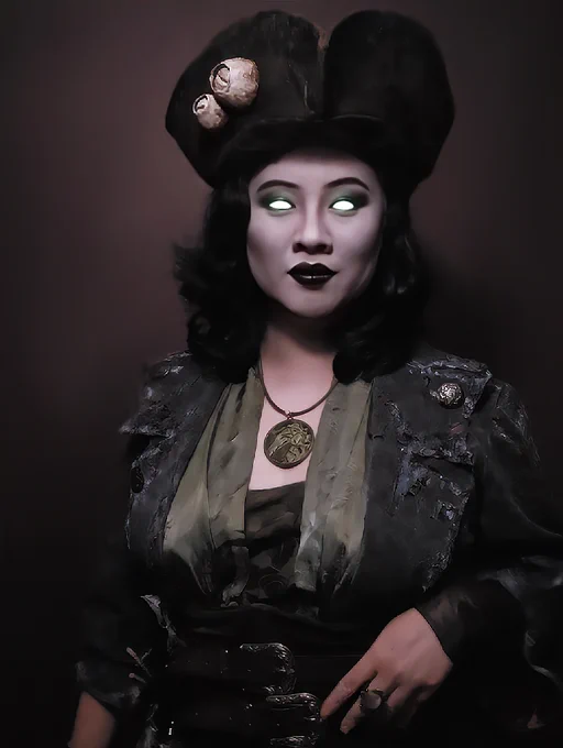 A cosplay of the ghostly Legend of the Deep, Belle.