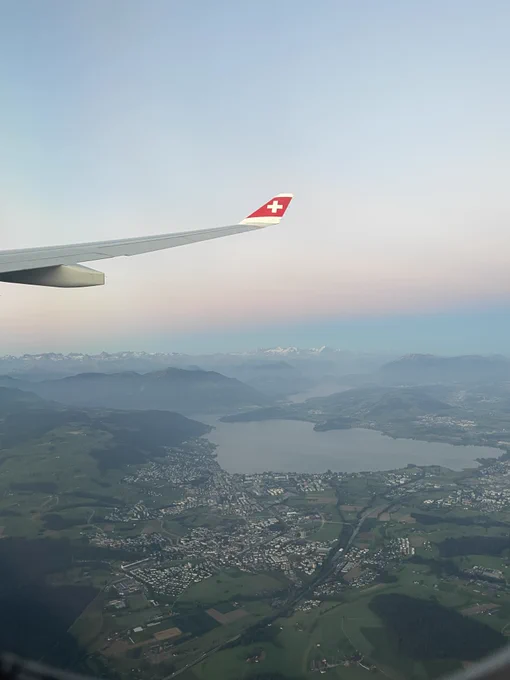 Picture of Lake Zug with the snowy alps in the distance