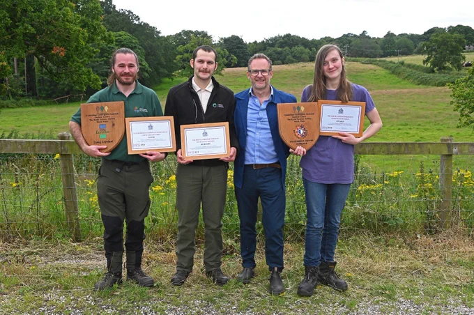 The Royal Society of Forestry North Wales awarded prizes to the top 3 students studying in North Wales colleges