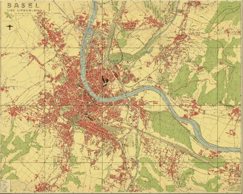 Stadtplan Basel-Stadt 1946