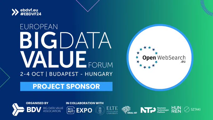 European Big Data Value Forum from 2-4 October 2024. We will be there! 