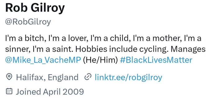 Screenshot of my profile with a linktr.ee link to other channels