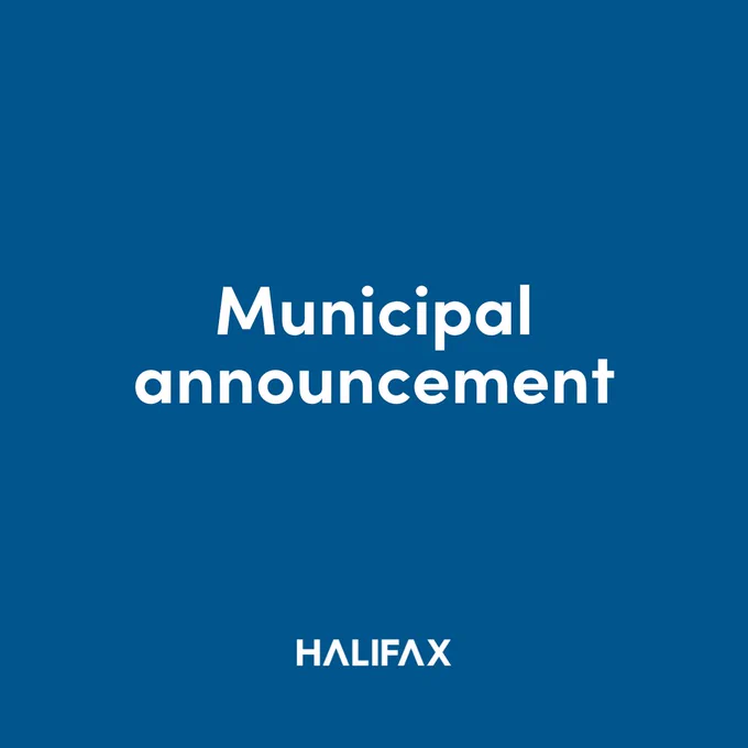 text reads: municipal announcement on a blue background