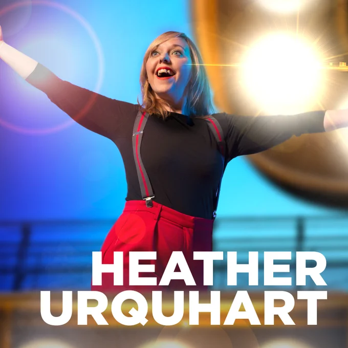 Heather Urquhart on a glitzy background.
