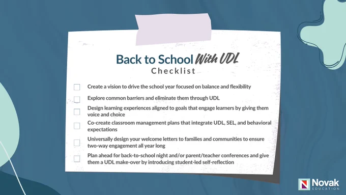 back to school with UDL checklist