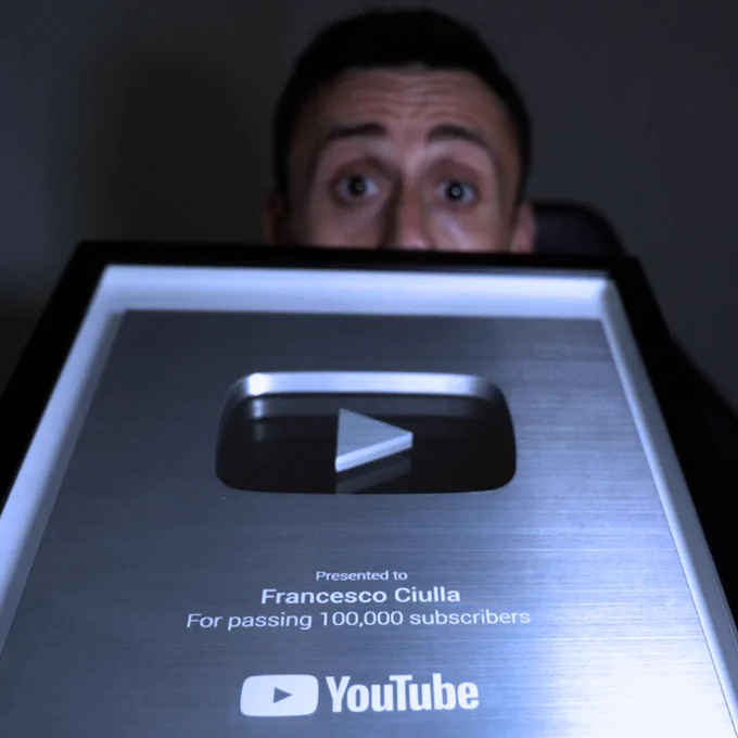 Francesco with the YT silver button