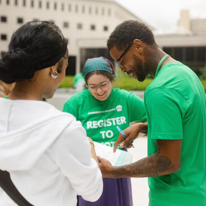 CVPA registering people to vote