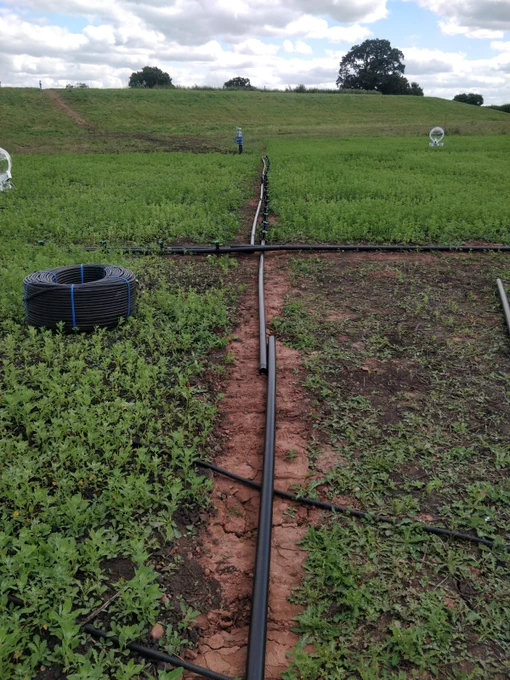 Disconnect irrigation pipes running over bunding.