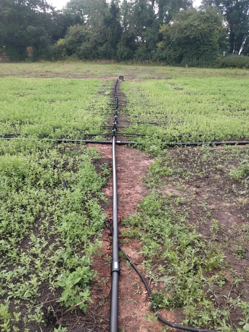 Connect irrigation pipes running over bunding.