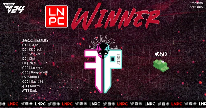 Vincitori CASH CUP LNPC