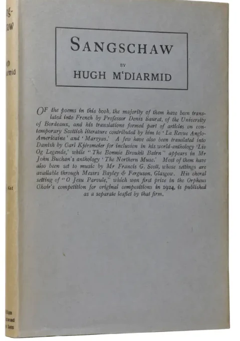 'Sangschaw' by Hugh McDiarmid, a Scottish poet and journalist whose work was influential in a resurgence in Scots writing. Credit: Harrington Books