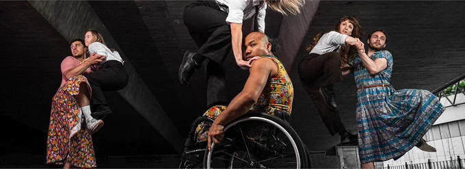 6 dancers in a concrete building