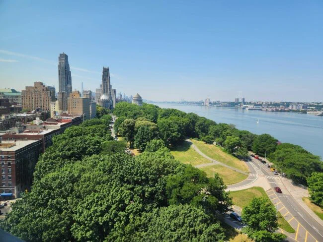 More than a fifth of New York City's surface is covered with trees, and many more are being planted. Here, Manhattan’s General Grant Memorial and Riverside Park, seen from an apartment building near 125th Street. Credit: Róisín Commane
