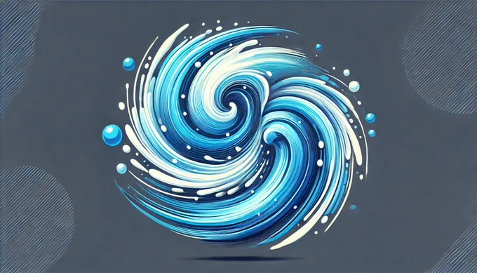 An illustration of swirling water